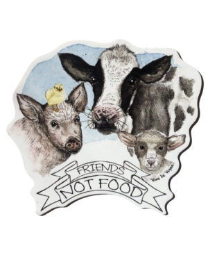 Friends not food shaped vegan magnet by Viva La Vegan