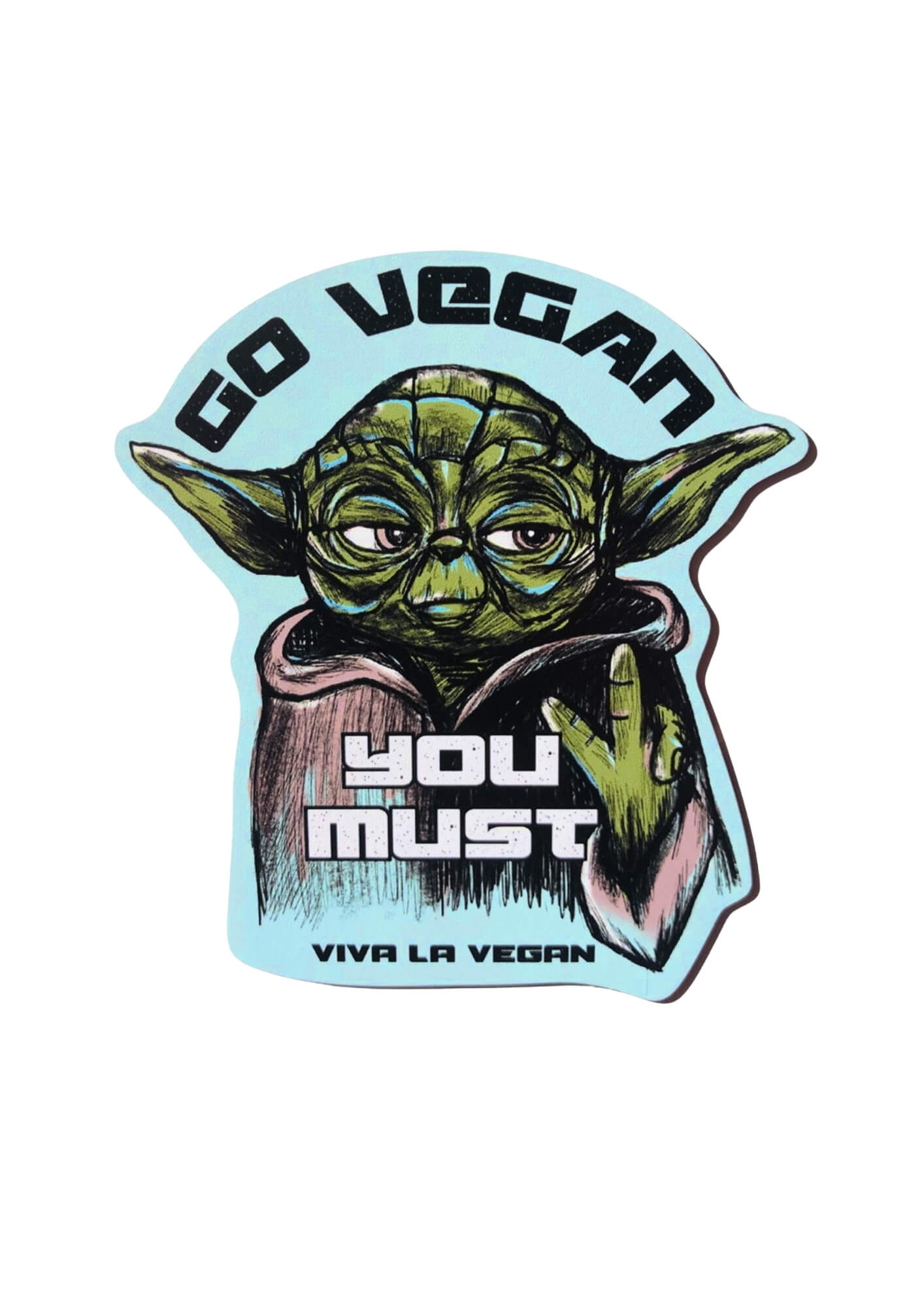 Go Vegan You Must! shaped vegan magnet by Viva La Vegan
