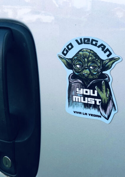 Yoda knows shaped magnet by Viva La Vegan