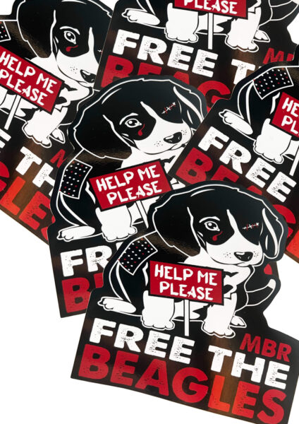 Free The MBR Beagles sticker by Viva La Vegan