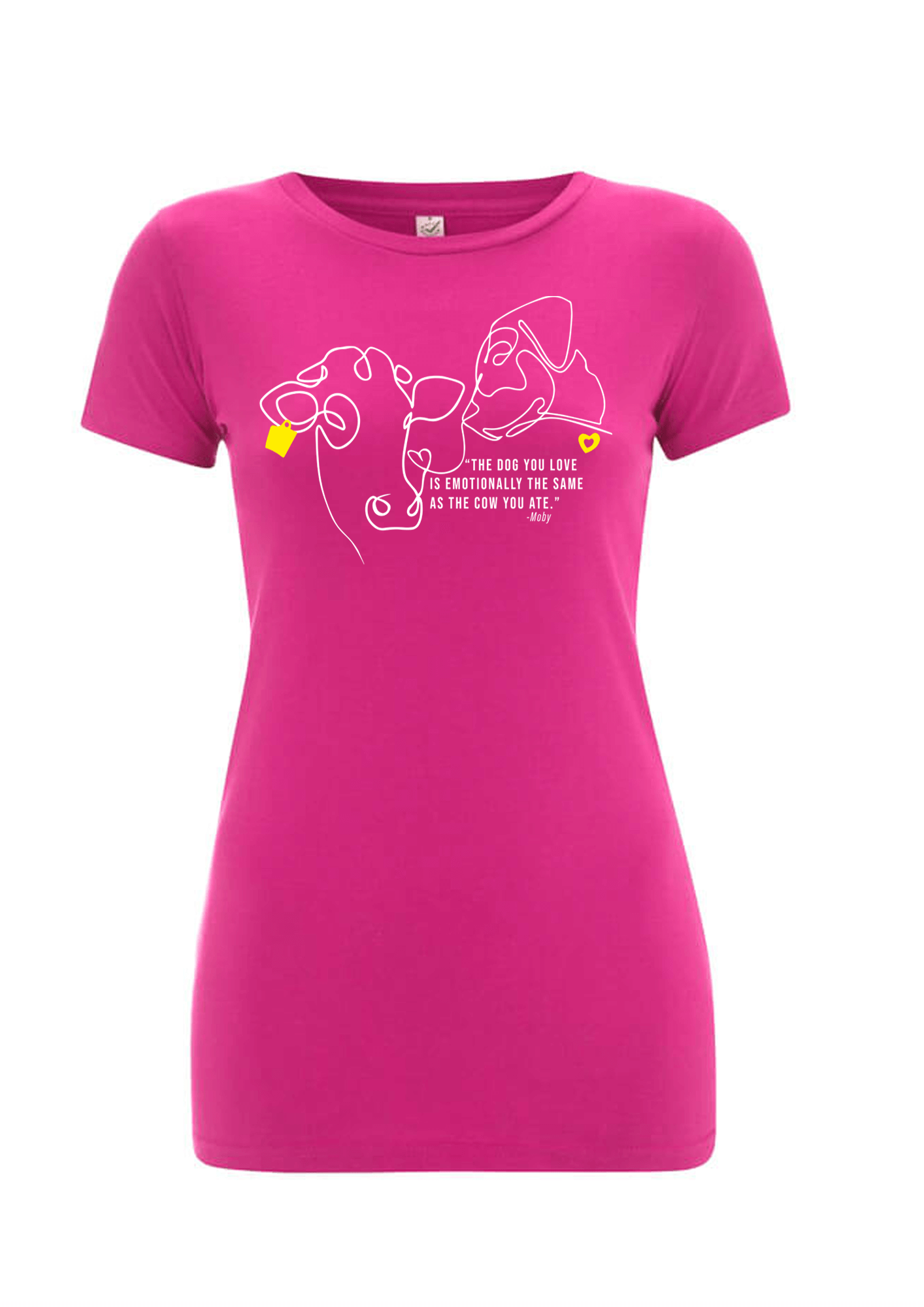 A flat lay picture of Pink Vegan Tshirt