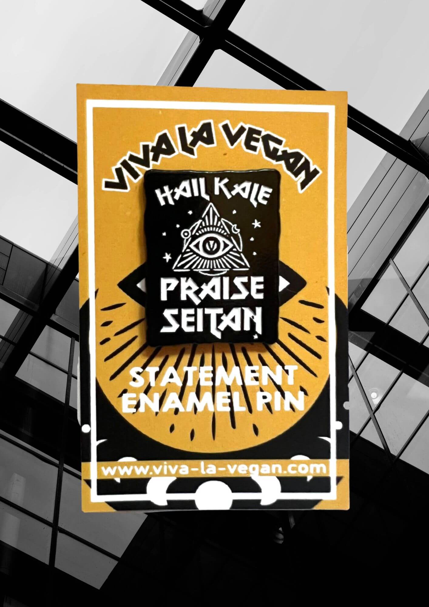 Hail Kale pin on bold card baker