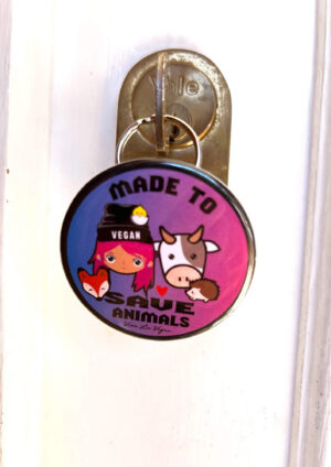 Made to save animals keyring front view