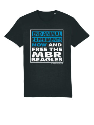 End Animal Experiments NOW and Free The MBR Beagles Back with Turq print by Viva La Vegan