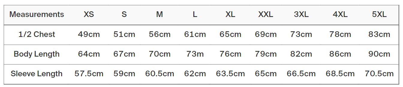 sizing chart
