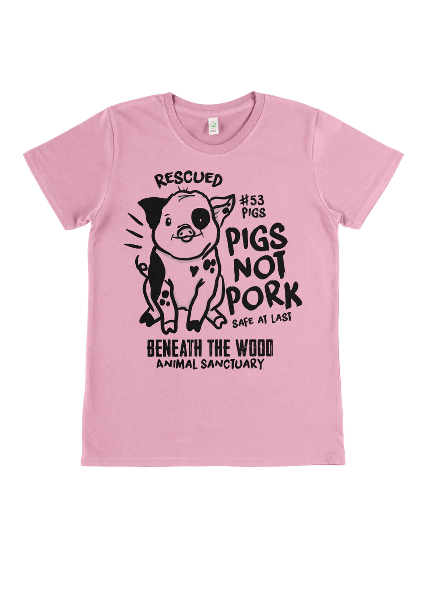 Pig not pork tshirt lilac rose