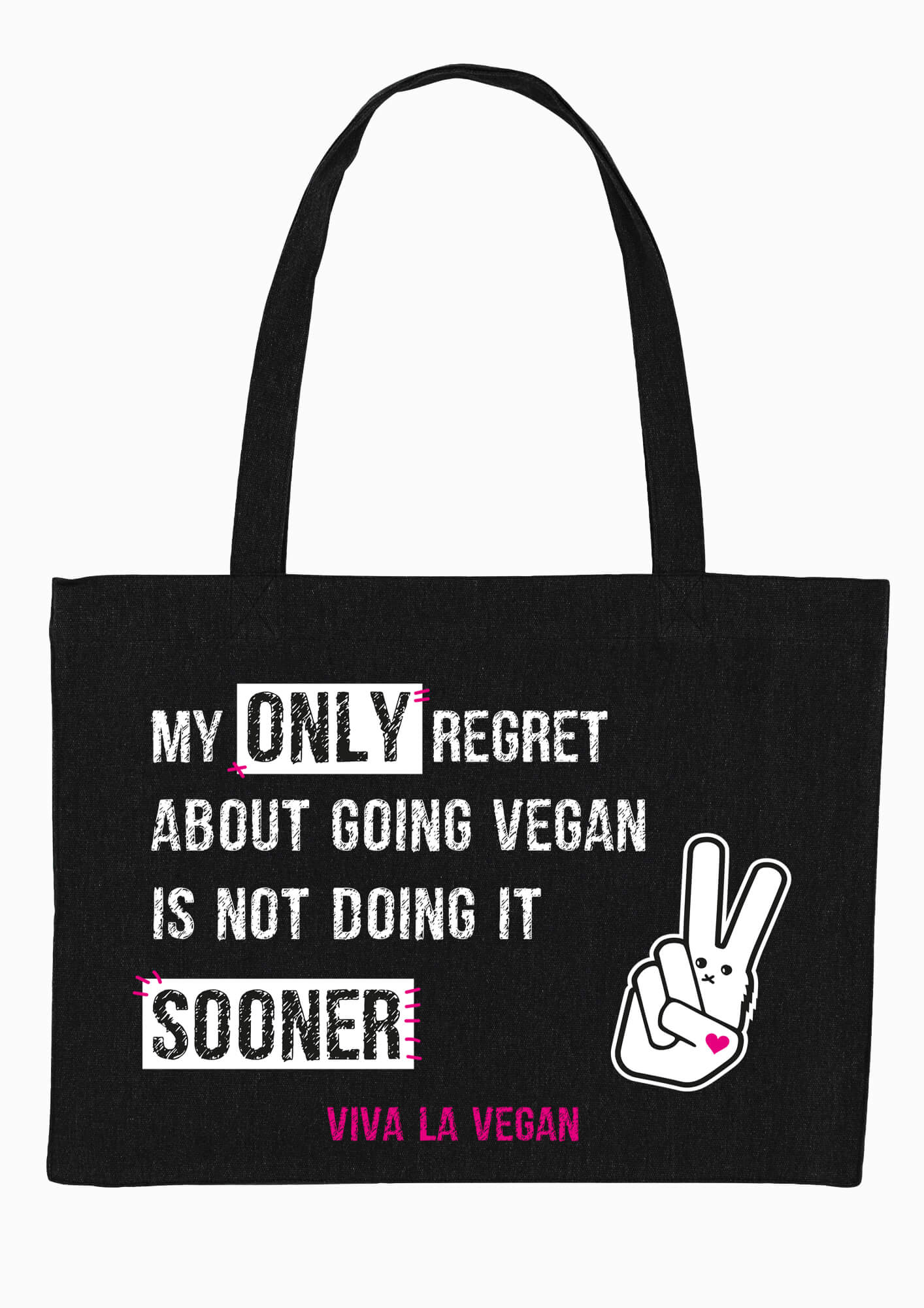 My only regret about going vegan is not doing it sooner - large canvas bag by Viva La Vegan