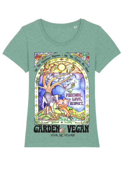 Garden of vegan tshirt , Green, Flat lay image
