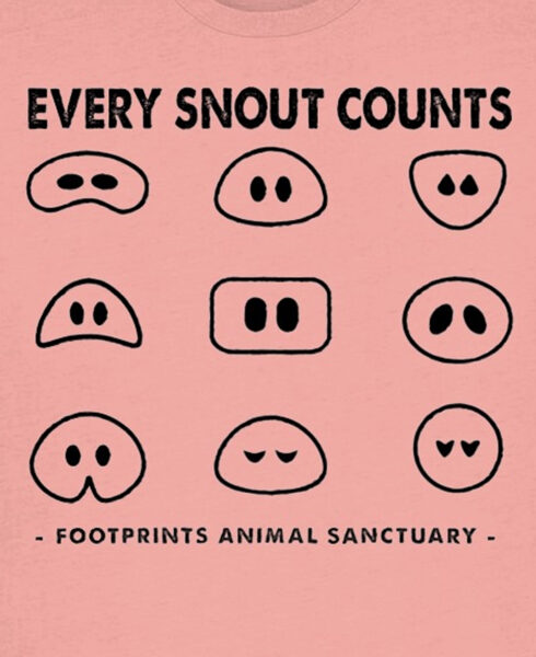 Every Snout Counts close up of the chest graphic, 9 different shaped graphic snouts in a square design