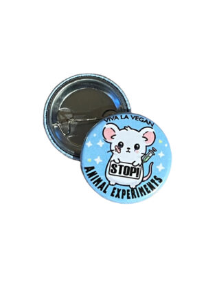25 mm Statement Badge: STOP Animal Experiments