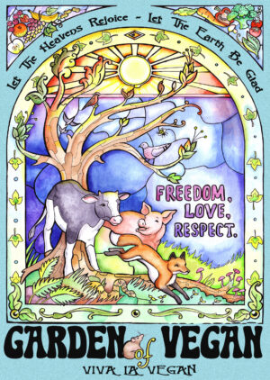A3 VEGAN ART PRINT -  Garden Of Vegan (unframed)