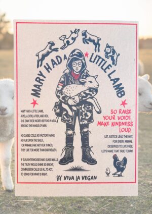 A4 VEGAN ART PRINT -  MARY HAD A LITTLE LAMB (UNFRAMED)