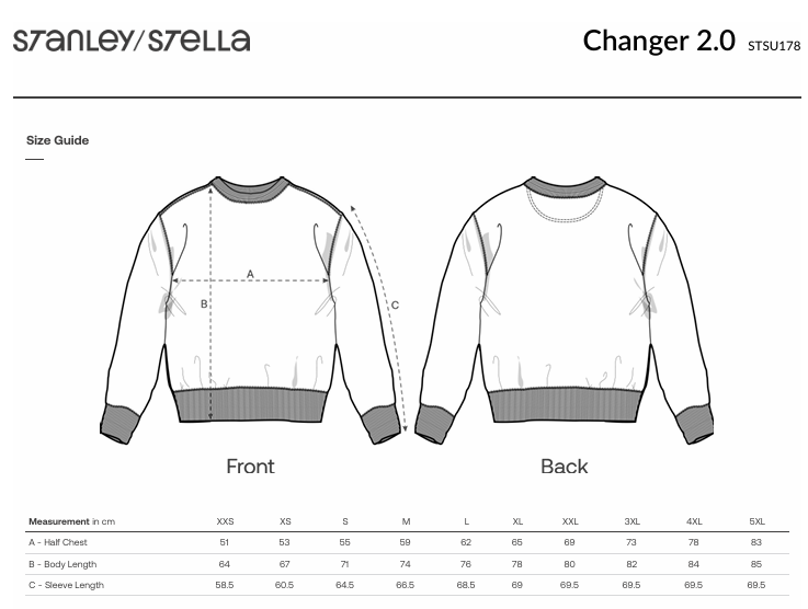 size spec for christmas sweater