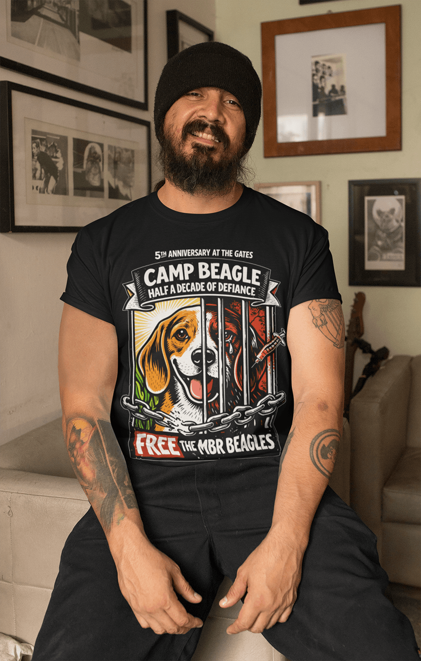 Black unisex tshirt with large torso graphic